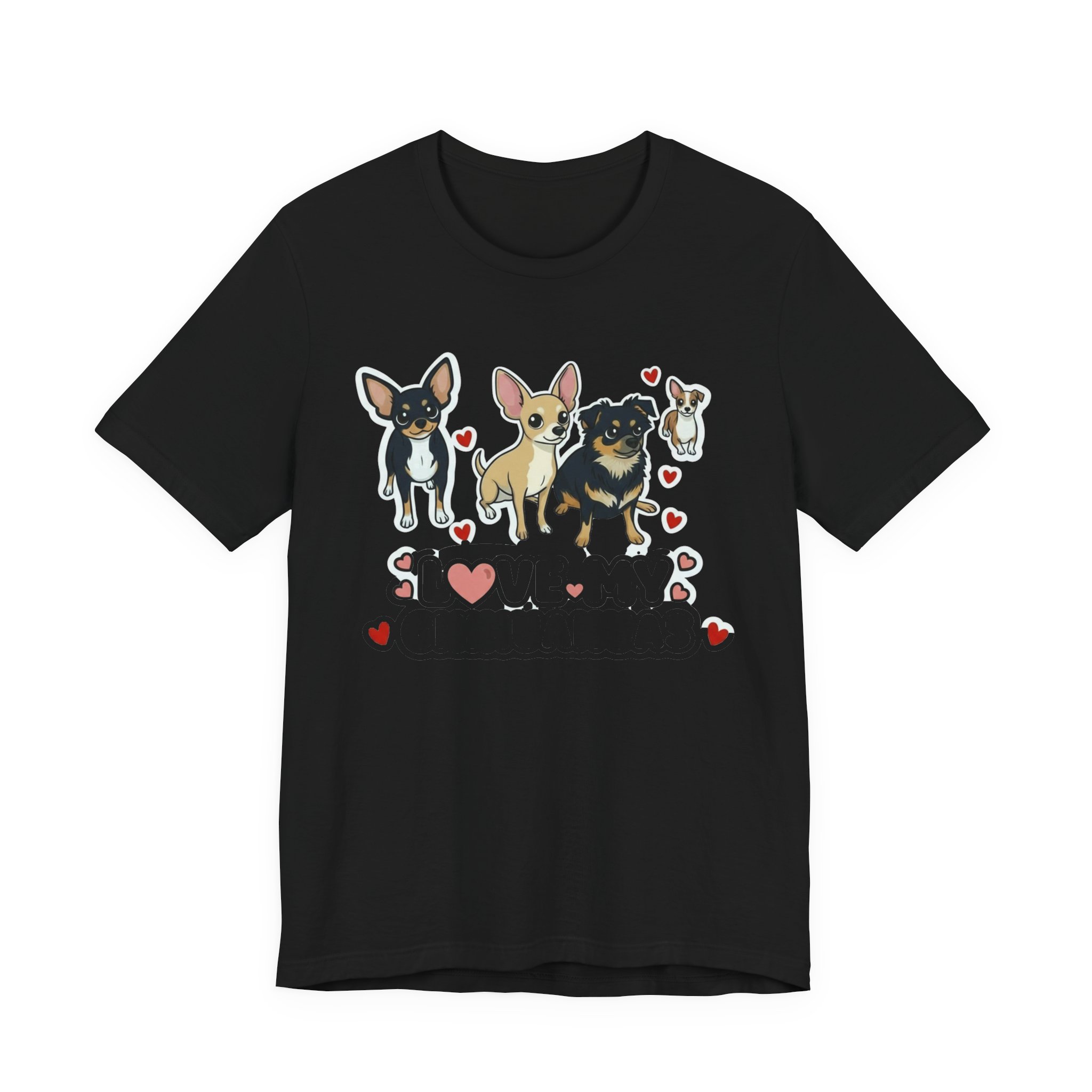 Chihuahua Love T‑Shirt — Cute Cartoon Chihuahuas & Hearts Tee - Image 5