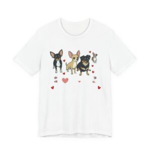Chihuahua Love T‑Shirt — Cute Cartoon Chihuahuas & Hearts Tee