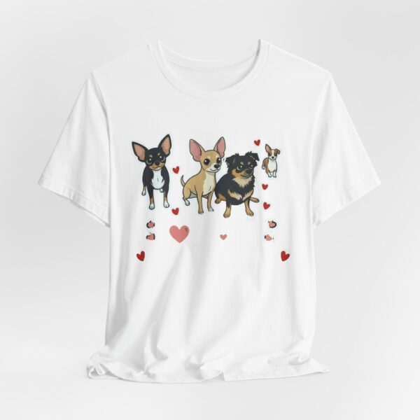 Chihuahua Love T‑Shirt — Cute Cartoon Chihuahuas & Hearts Tee