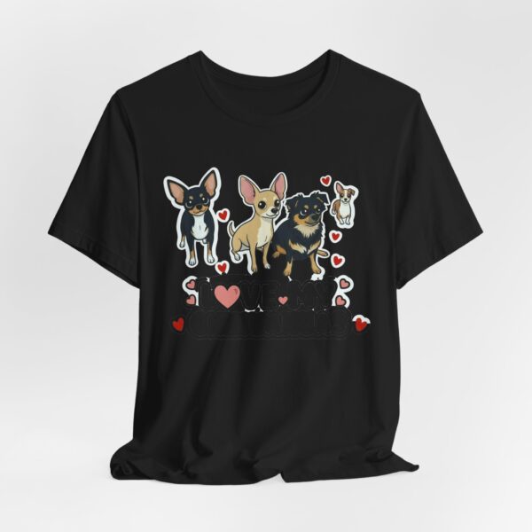 Chihuahua Love T‑Shirt — Cute Cartoon Chihuahuas & Hearts Tee