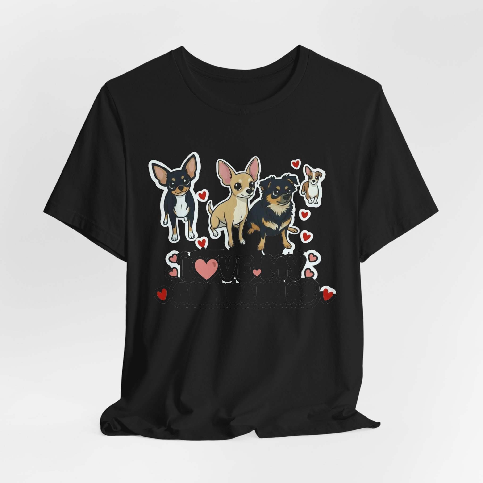 Chihuahua Love T‑Shirt — Cute Cartoon Chihuahuas & Hearts Tee - Image 8